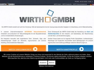Website von Wirth GmbH