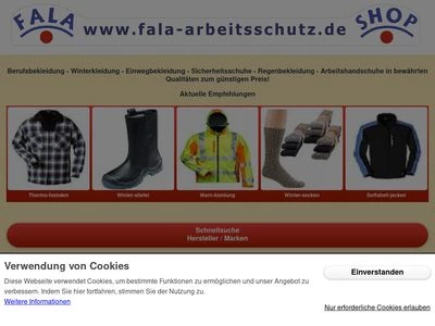 Website von FALA-Handelsagentur GmbH