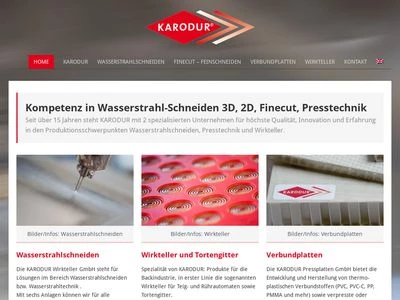 Website von KARODUR Wirkteller GmbH