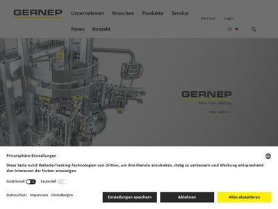 Website von GERNEP GmbH Etikettiertechnik