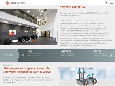 Website von SIEBTECHNIK GmbH