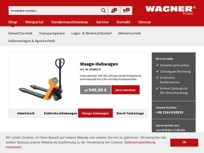Website von Wagner Vertriebs GmbH