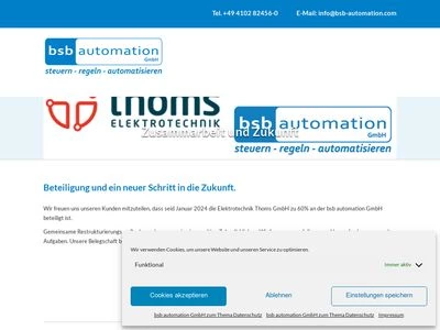 Website von bsb automation GmbH