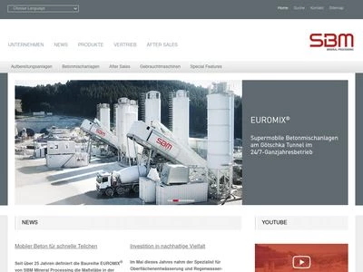 Website von SBM Mineral Processing GmbH