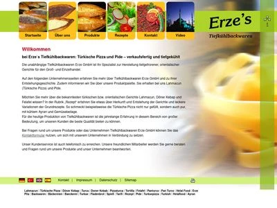Website von Tiefkühlbackwaren Erze GmbH