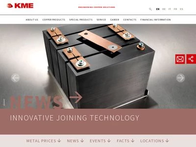 Website von KME Germany GmbH & Co. KG