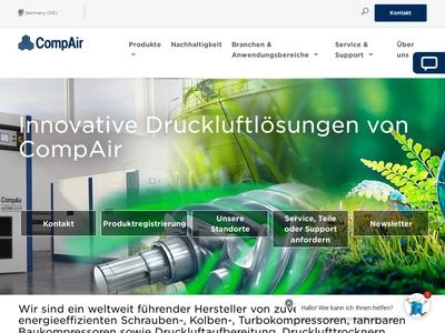 Website von CompAir Drucklufttechnik