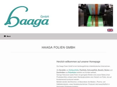 Website von Haaga Folien GmbH