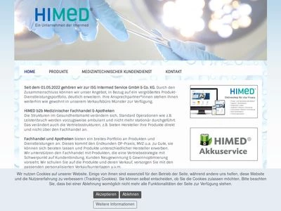 Website von HIMED medical products GmbH