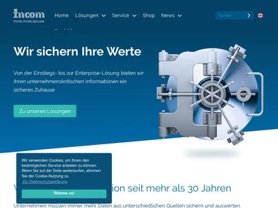 Website von INCOM Storage GmbH