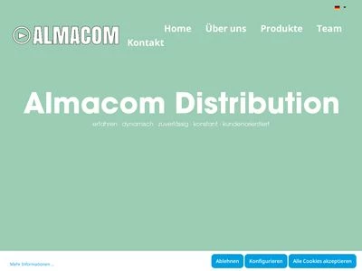 Website von Almacom Distribution GmbH