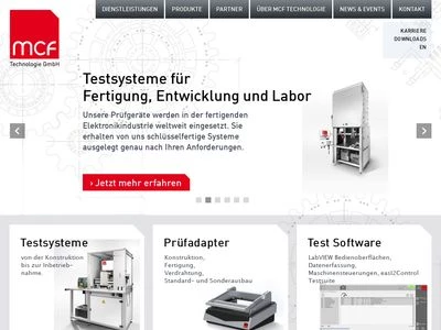 Website von MCF Technologie GmbH