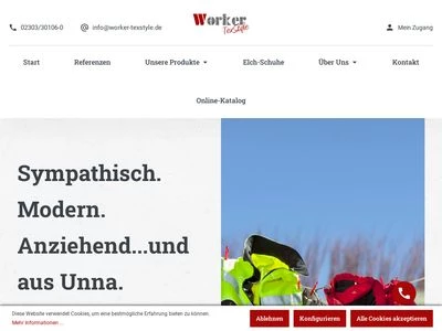 Website von Worker TexStyle GmbH