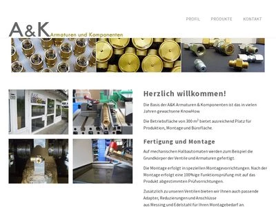 Website von A & K - Armaturen und Komponenten