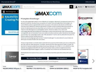 Website von Maxcom Computer Systems Deutschland GmbH