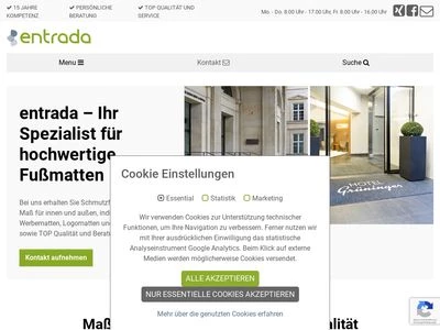 Website von entrada Fußmatten GmbH