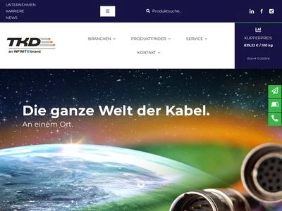 Website von TKD KABEL GmbH