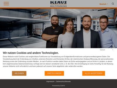 Website von KLAUS Multiparking GmbH