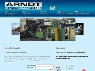 Website von Hans Arndt GmbH