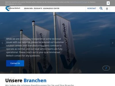 Website von Ammeraal Beltech GmbH