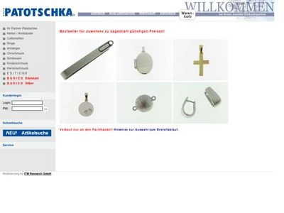 Website von Patotschka GmbH Schmuckwaren