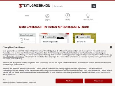 Website von Textil-Grosshandel Hastedt eCommerce GmbH