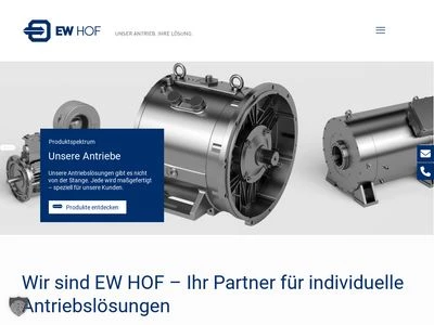 Website von EW HOF Antriebe und Systeme GmbH