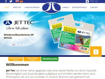 Website von Jet Tec GmbH