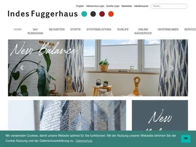 Website von Indes Fuggerhaus Textil GmbH