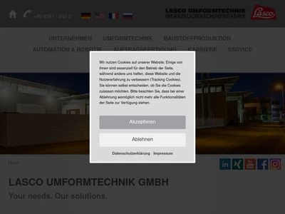 Website von LASCO Umformtechnik GmbH