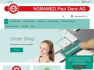 Website von NOBAMED Paul Danz AG