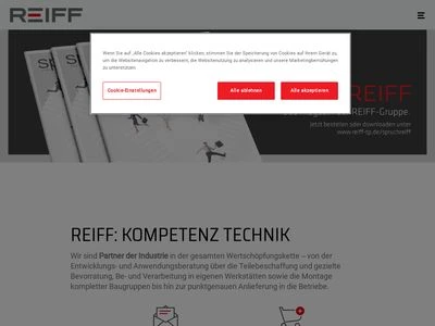 Website von Reiff Technische Produkte GmbH