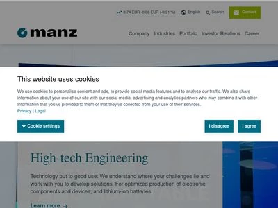 Website von Manz AG