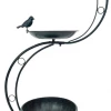 abc HOME | Pflanzständer mit Vogeltränke | LED | Solarpanel | Lichtsensor | 88 cm H