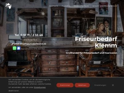 Website von Friseurbedarf Klemm GmbH