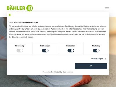 Website von Orthopädie Bähler AG