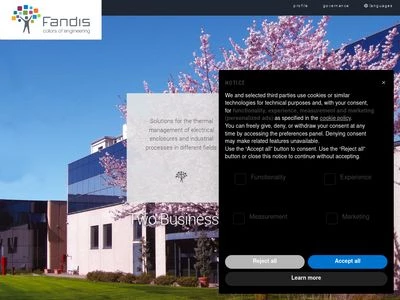 Website von Fandis S.p.A