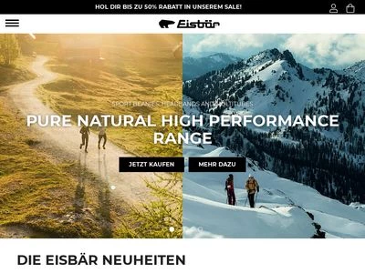 Website von Eisbär Sportmoden GmbH