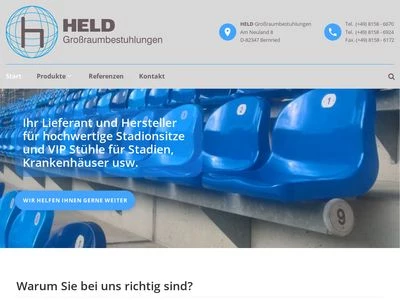 Website von Held Großraumbestuhlungen Vertriebs GmbH & Co. Sitzmöbel und Tische KG