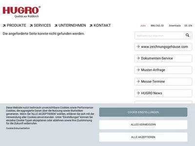 Website von HUGRO-Armaturen GmbH
