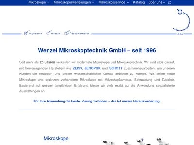 Website von Wenzel Mikroskoptechnik GmbH