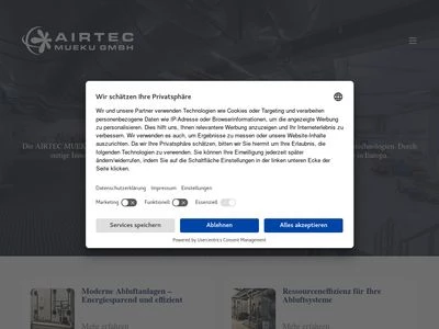 Website von AIRTEC MUEKU GmbH