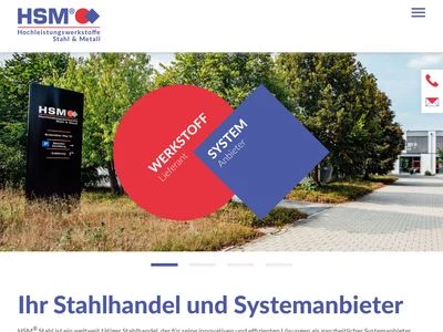 Website von HSM Stahl- und Metallhandel GmbH