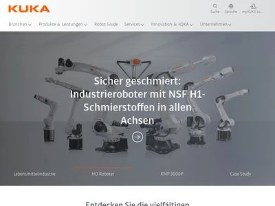 Website von KUKA Roboter GmbH