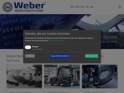 Website von Weber Bürstensysteme GmbH