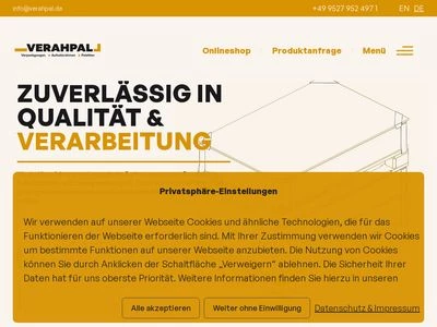 Website von Verahpal GmbH