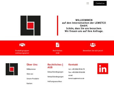 Website von Lemetco GmbH