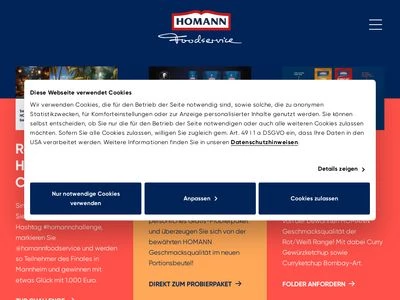 Website von Homann Feinkost GmbH