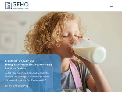 Website von GeHo Nahrungsmittel GmbH Vertriebsgesellschaft