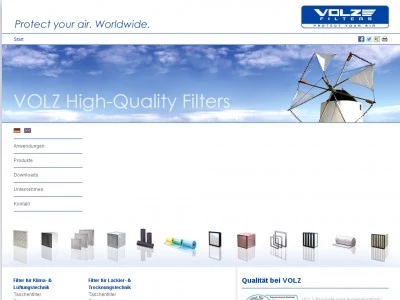 Website von Volz Luftfilter GmbH & Co. KG
